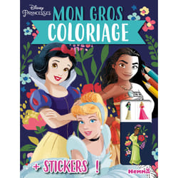 ISBN Disney Princesses - Mon gros coloriage + stickers ! (Blanche-Neige, Cendrillon et Vaiana) : Le livre de Collectif