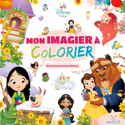 ISBN Disney Baby - Mon imagier à colorier - avec les princesses Disney : Le livre de Collectif, 24 pages