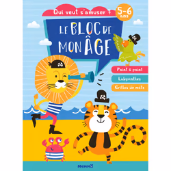 ISBN Le bloc de mon âge (5-6 ans) - Qui veut s'amuser ? (Lion et tigre pirates) - Poin à point - Labyrinthes - Grilles de mot ...