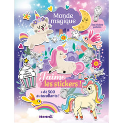 ISBN J'aime les stickers - Monde magique - + de 500 autocollants - Des stickers à colorier - Des stickers pailletés : Le livre de Collectif