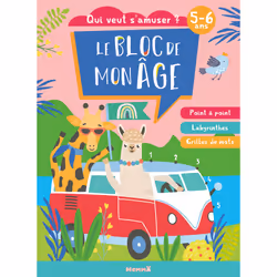ISBN Le bloc de mon âge (5-6 ans) - Qui veut s'amuser ? (Girafe et lama) - Point à point, Labyrinthes, Grilles de mots : Le l ...