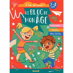 ISBN Le bloc de mon âge (7-8 ans) - A toi de jouer ! (Fille garçon fond rouge et vert) - Labyrinthes, Sudokus, Mots fléchés . ...