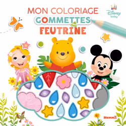 ISBN Disney Baby - Mon coloriage gommettes en feutrine (Raiponce, Winnie, Mickey) : Le livre de Collectif, 22 pages