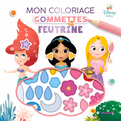 ISBN Disney Baby - Mon coloriage gommettes en feutrine (Princesses) : Le livre de Collectif, 22 pages