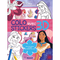 ISBN Disney Princesses - Colo avec stickers 3D : Le livre de Collectif, 26 pages