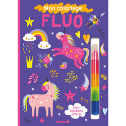 ISBN Mon coloriage fluo (Licornes) - Avec stickers offerts : Le livre de Collectif, Collectif