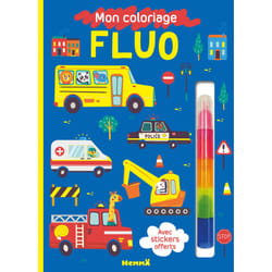 ISBN Mon coloriage fluo (Véhicules) - Avec stickers offerts : Le livre de Collectif, Collectif