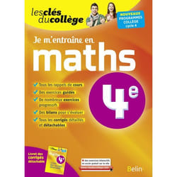 ISBN Je M'Entraîne En Maths - 4Ème livre