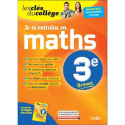 ISBN Je M'Entraîne En Maths - 3Ème livre