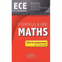 ISBN Formulaire Maths Ece 1re Et 2e Annee, histoire, Français, Livre broché