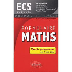 Formulaire maths ecs 1re et 2e annee