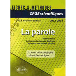 Epreuve français et philosophie CPGE scientifique : La Parole (Phèdre, Platon - Fausses confidences, Marivaux - Romances sans paroles, Verlaine)