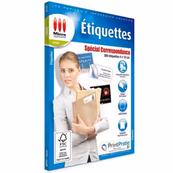 Étiquettes autocollantes - MICRO APPLICATION - MA-5093 - 300 pièces - 40x10 cm - Blanc