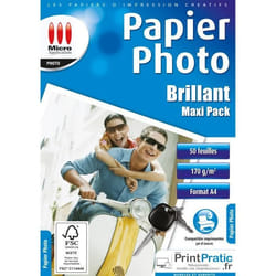 Micro Application 5241 papier photos A4 Blanc Mat