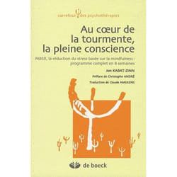 Au coeur de la tourmente, la pleine conscience : MBSR, la réduction du stress basée sur la mindfulness : programme complet en 8 semaines
