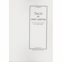 ISBN Traite Du Libre Arbitre, philosophie, Français, Livre broché