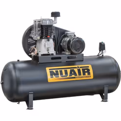 Compresseur d'air à piston NUAIR avec réservoir de 500 litres et moteur de 7,5 CV triphasé. Compresseur à marche lente, bi ét ...