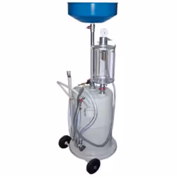 Récupérateur d’huile par gravité et aspiration, capacité réservoir 75 litres. Marque : PRESSOL Réglage en hauteur de l'entonn ...