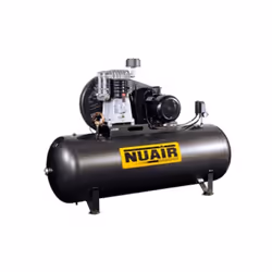 Compresseur d'air à piston NUAIR bi-étagé cylindre en fonte, capacité de cuve 270 litres, équipé d'un moteur triphasé de 5.5  ...