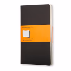 Moleskine Cahier, Monochromatique, Noir, 80 feuilles, 70 g/m², Papier ligné, Universel