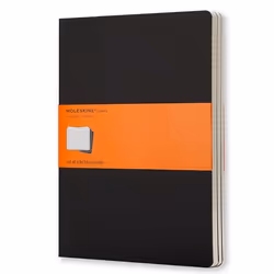 Moleskine Cahier, Monochromatique, Noir, 120 feuilles, 70 g/m², Papier ligné, Couverture rigide