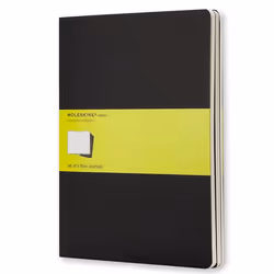 Moleskine Cahier, Monochromatique, Noir, 120 feuilles, 70 g/m², Couverture rigide, Universel
