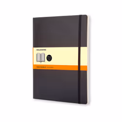 Moleskine Carnet Classique, Monochromatique, Noir, Mat, Papier ligné, Couverture souple, Adulte