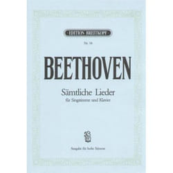 Partitions classique EDITION BREITKOPF BEETHOVEN LUDWIG VAN - SAMTLICHE LIEDER - HIGH VOICE, PIANO Choeur et ensemble vocal