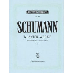 Partitions classique EDITION BREITKOPF SCHUMANN ROBERT - SAMTLICHE KLAVIERWERKE, BAND 5 - PIANO Piano