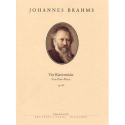 Partitions classique EDITION BREITKOPF BRAHMS J. - 4 PIECES POUR PIANO OP. 119 Piano