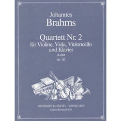 Partitions classique EDITION BREITKOPF BRAHMS J. - QUATUOR AVEC PIANO OP. 26 EN LA MAJEUR Musique de chambre