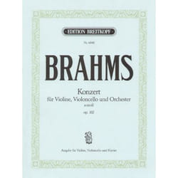 Partitions classique EDITION BREITKOPF BRAHMS JOHANNES - KONZERT A-MOLL OP. 102 - VIOLIN, CELLO, PIANO Ensemble mixte