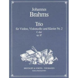 Partitions classique EDITION BREITKOPF BRAHMS J. - TRIO AVEC PIANO N°2 OP. 87 EN DO MAJEUR Musique de chambre