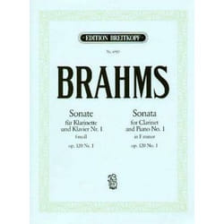 Partitions classique EDITION BREITKOPF BRAHMS J. - SONATE OP. 120/1 EN FA MINEUR - CLARINETTE, PIANO Clarinette