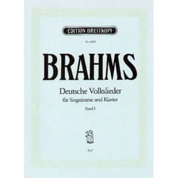 Partitions classique EDITION BREITKOPF BRAHMS J. - DEUTSCHE VOLKSLIEDER VOIX BASSE VOL.1 - TENOR, PIANO Ténor, piano
