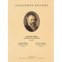 Partitions classique EDITION BREITKOPF BRAHMS J. - INTEGRALE POUR PIANO 2 MAINS VOL.3 Piano