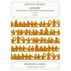 Partitions classique EDITION BREITKOPF BRAHMS JOHANNES - KONZERT A-MOLL OP. 102 - VIOLIN, CELLO, ORCHESTRA Grand format