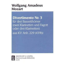 Partitions classique EDITION BREITKOPF MOZART W.A. - DIVERTIMENTO KVANH229(439B) NR.3 - CORS Cor