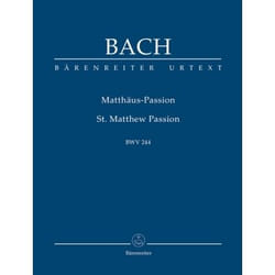 Partitions classique BARENREITER TASCHENPARTITUREN BACH J.S. - MATTHAUS-PASSION BWV 244 - CONDUCTEUR POCHE Format poche