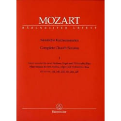 Partitions classique BARENREITER MOZART W.A. - SAMTLICHE KIRCHENSONATEN VOL.1 - 2 VIOLONS, ORGUE, VIOLONCELLE OU BASSE Musique de chambre