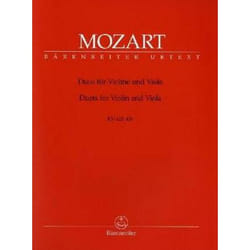 Partitions classique BARENREITER MOZART W.A. - DUOS KV 423, 424 - VIOLON, ALTO Violon