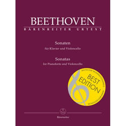 Partitions classique BARENREITER BEETHOVEN L.VAN - SONATES - VIOLONCELLE, PIAN0 Violoncelle