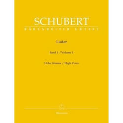 Partitions classique BARENREITER SCHUBERT FRANZ - LIEDER VOL.1 - VOIX HAUTE, PIANO Soprano, piano