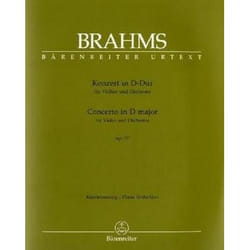 Partitions classique BARENREITER BRAHMS J. - KONZERT IN D-DUR OP. 77 - VIOLON, PIANO  Violon