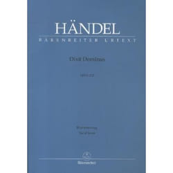 Partitions classique BARENREITER HANDEL G.F. - DIXIT DOMINUS HWV 232 - VOCAL SCORE Grand format