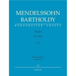 Partitions classique BARENREITER MENDELSSOHN F. - ST PAUL OP.36 - VOCAL SCORE Choeur et ensemble vocal