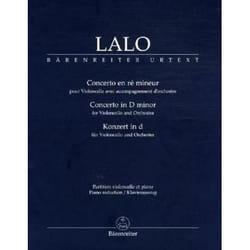 Partitions classique BARENREITER LALO EDOUARD - CONCERTO EN RE MINEUR - VIOLONCELLE, PIANO Violoncelle