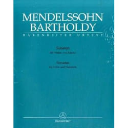 Partitions classique BARENREITER MENDELSSOHN BARTHOLDY F. - SONATES - VIOLON, PIANO Violon