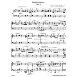 Partitions classique BARENREITER BRAHMS JOHANNES - DREI INTERMEZZI OP.117 - PIANO Piano