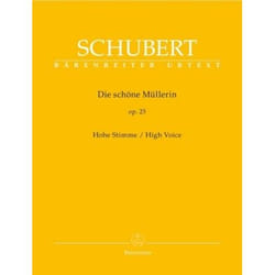 Schubert Franz La Belle Meuniere Opus 25 -  Voix Hautes/Piano